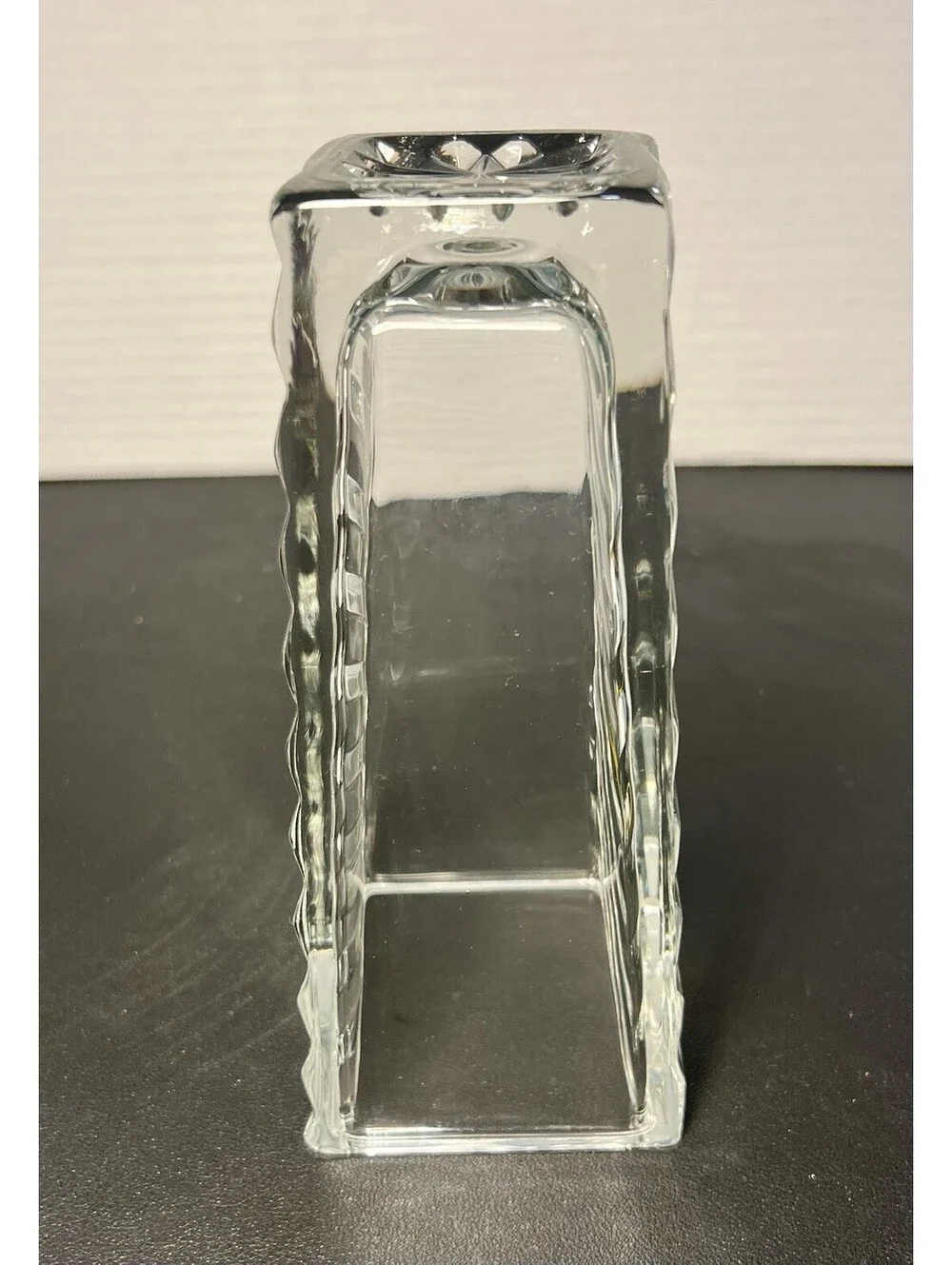 NIB Mikasa Japan 1999 Rectangular Vase Angles Cut Glass Crystal, 4x3x7
